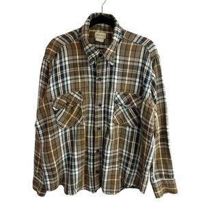 VTG Melton Wintermaster Plaid Flannel Shirt Thrashed Grunge Hunting Button Down